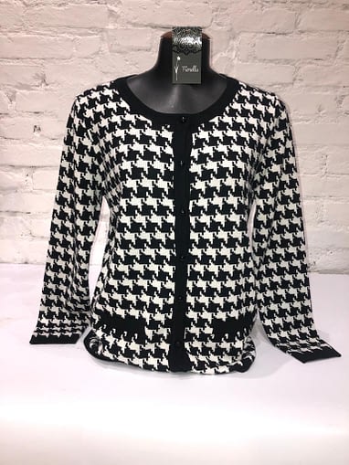 cardigan pied poule